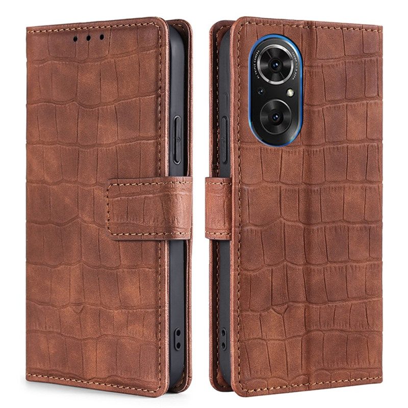 Custodia in pelle Honor 50 SE Coccodrillo Classico