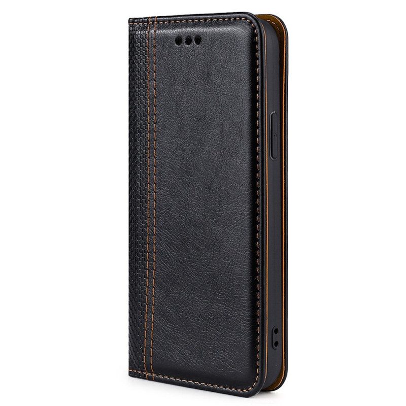 Folio Cover Honor 50 SE Custodia in pelle Cuciture In Pelle Litchi