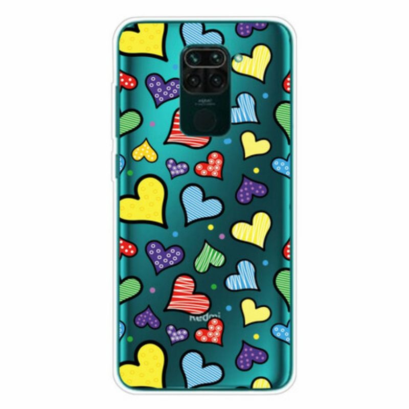 Cover Xiaomi Redmi Note 9 Cuori Multicolori