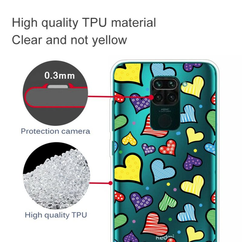 Cover Xiaomi Redmi Note 9 Cuori Multicolori