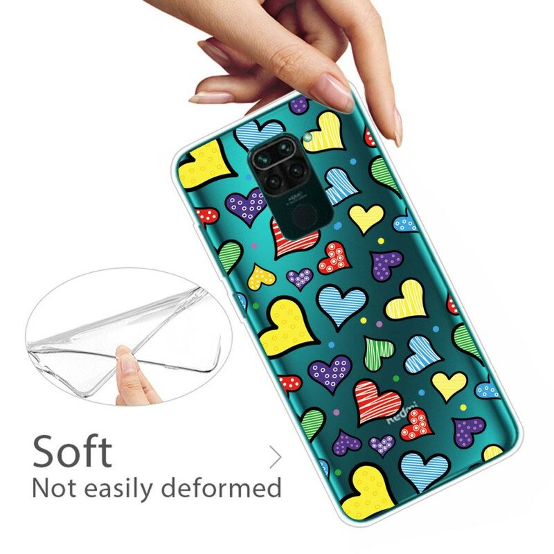 Cover Xiaomi Redmi Note 9 Cuori Multicolori