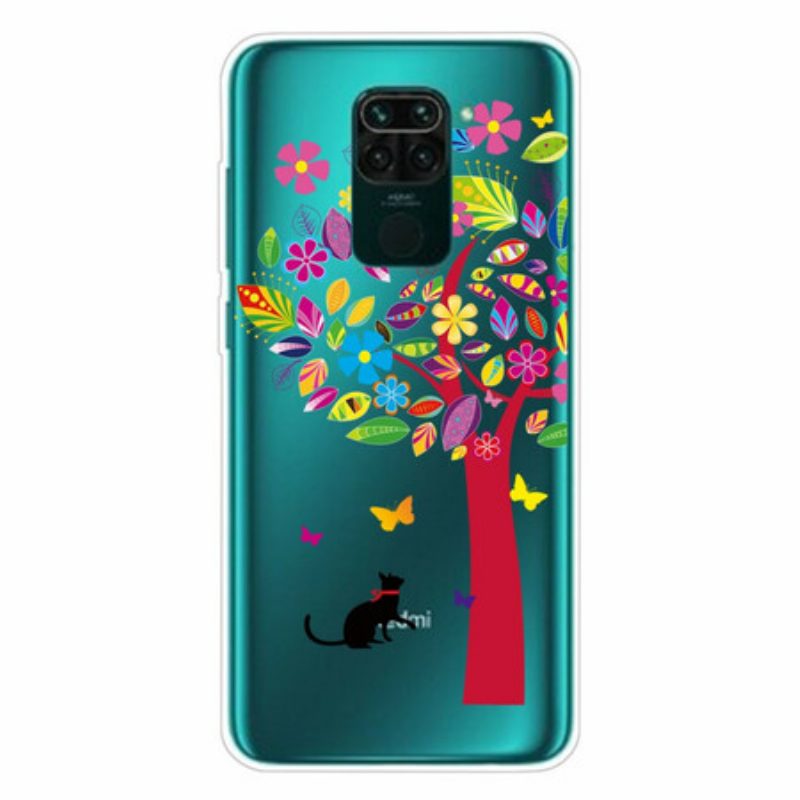 Cover Xiaomi Redmi Note 9 Gatto Sotto L'albero Colorato