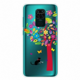 Cover Xiaomi Redmi Note 9 Gatto Sotto L'albero Colorato