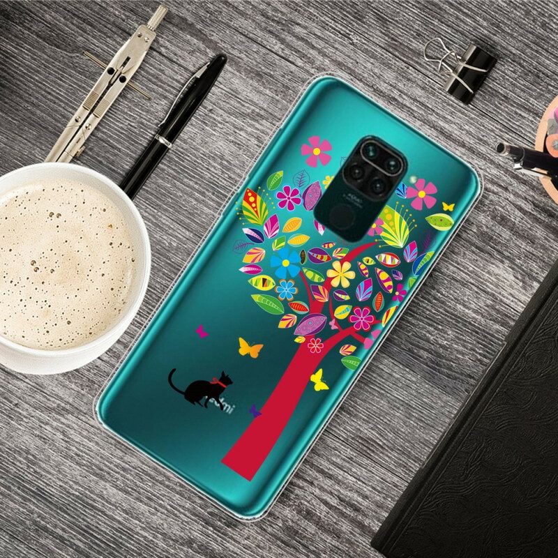 Cover Xiaomi Redmi Note 9 Gatto Sotto L'albero Colorato