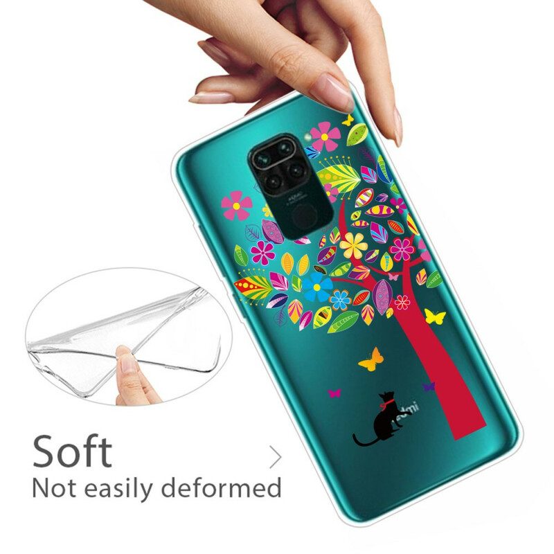 Cover Xiaomi Redmi Note 9 Gatto Sotto L'albero Colorato