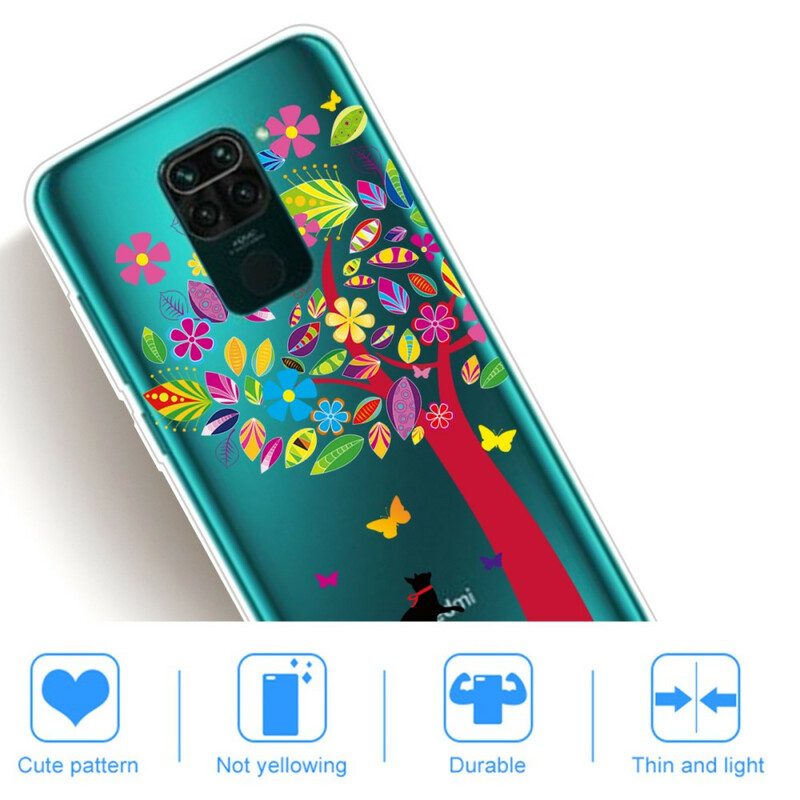 Cover Xiaomi Redmi Note 9 Gatto Sotto L'albero Colorato