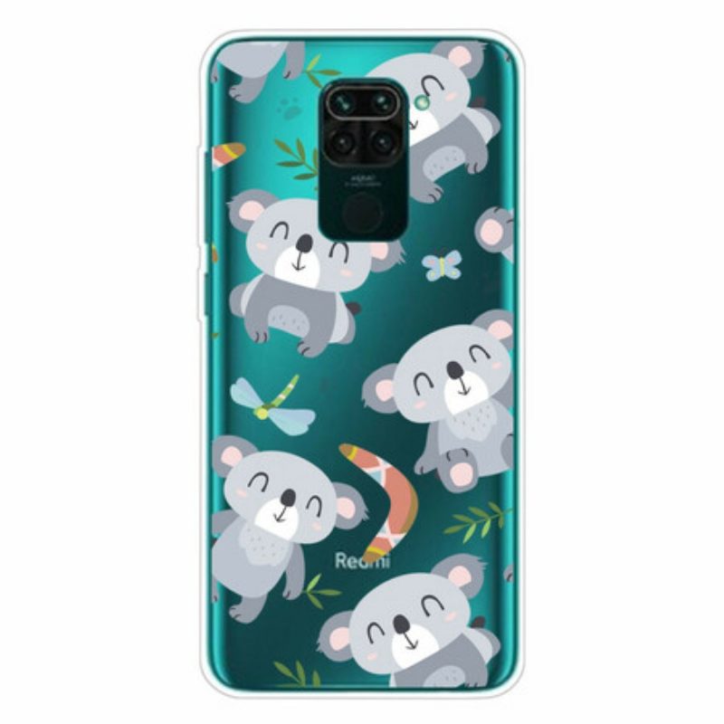 Cover Xiaomi Redmi Note 9 Piccoli Panda Grigi