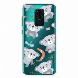 Cover Xiaomi Redmi Note 9 Piccoli Panda Grigi