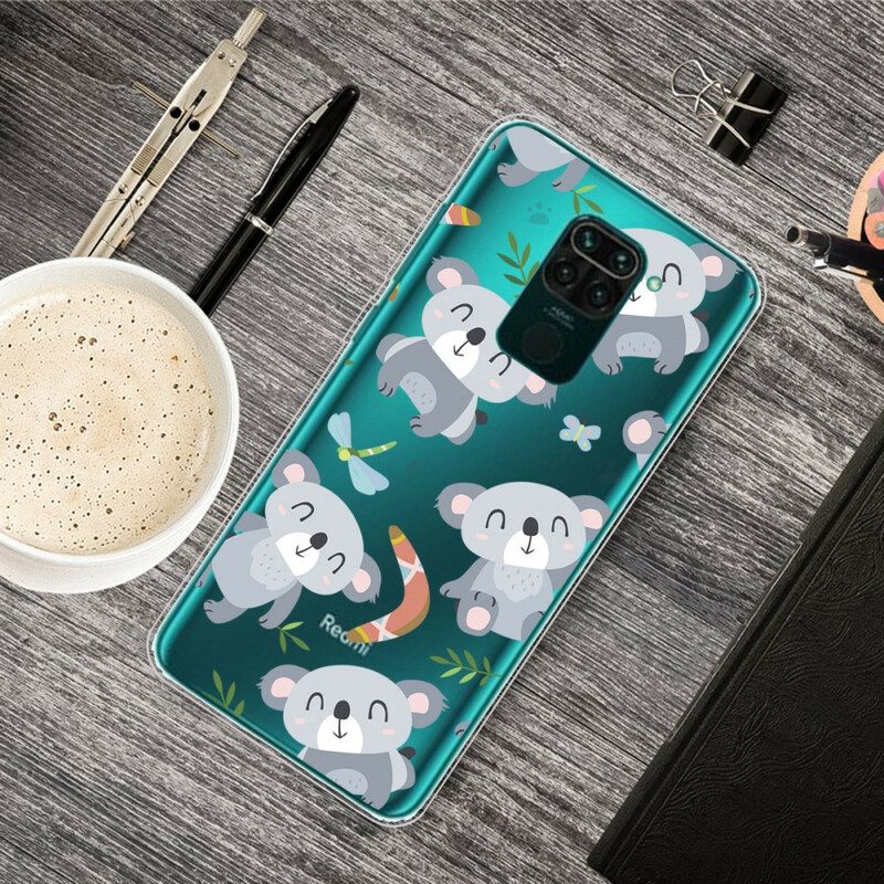 Cover Xiaomi Redmi Note 9 Piccoli Panda Grigi