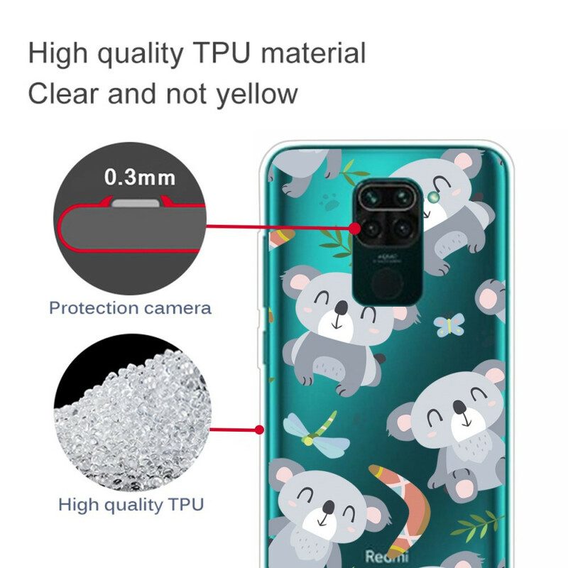 Cover Xiaomi Redmi Note 9 Piccoli Panda Grigi