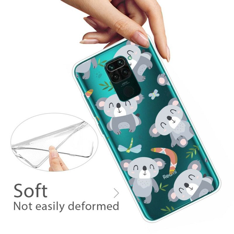 Cover Xiaomi Redmi Note 9 Piccoli Panda Grigi