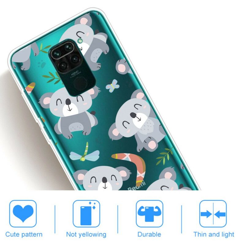 Cover Xiaomi Redmi Note 9 Piccoli Panda Grigi