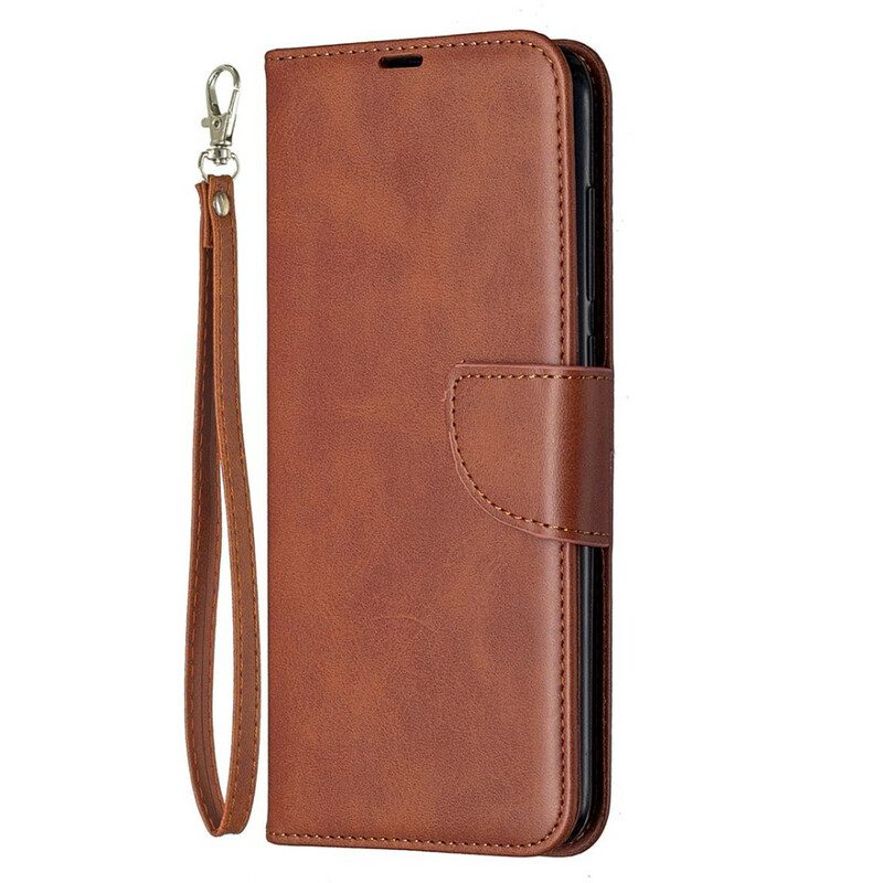 Custodia A Portafoglio Xiaomi Redmi Note 9 Folio Cover Lembo Liscio Obliquo