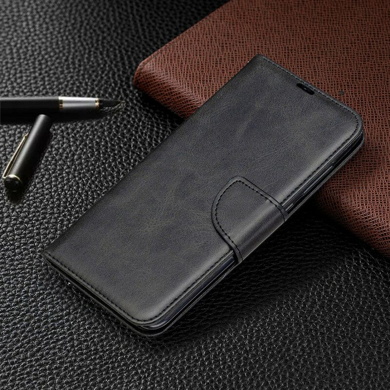 Custodia A Portafoglio Xiaomi Redmi Note 9 Folio Cover Lembo Liscio Obliquo