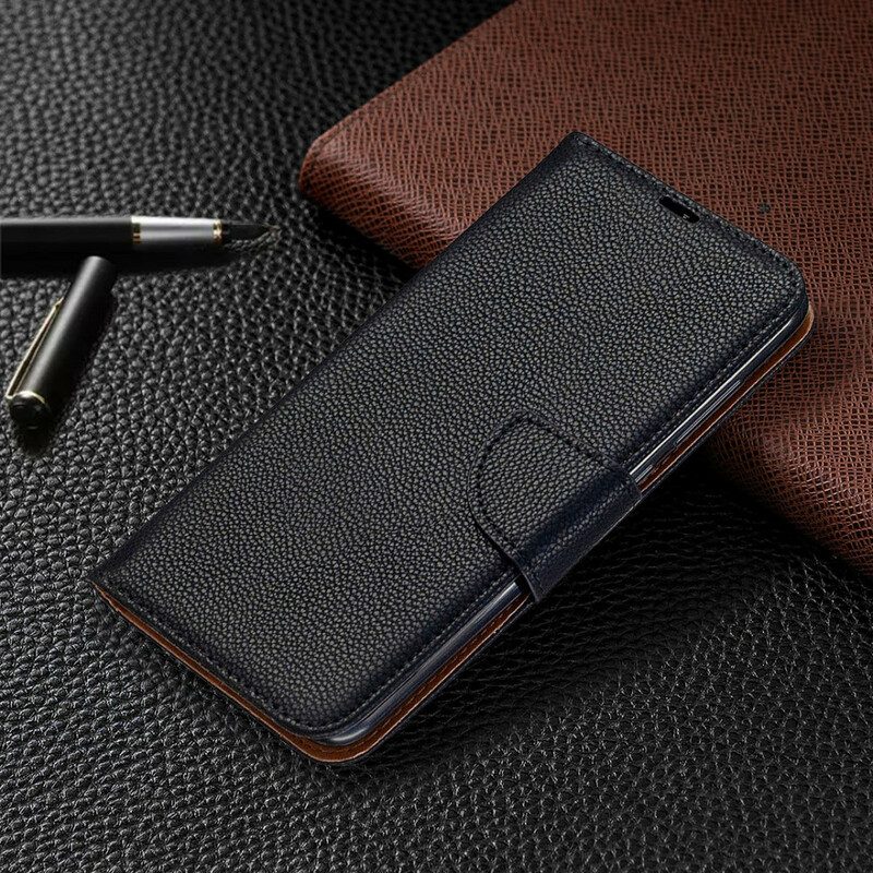 Custodia A Portafoglio Xiaomi Redmi Note 9 Folio Cover Litchi Rabat Obliquo