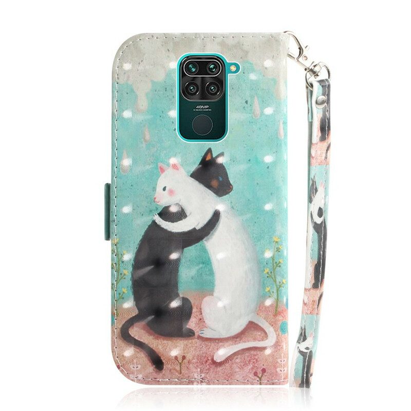 Custodia in pelle Xiaomi Redmi Note 9 Amici Gatto Strappy