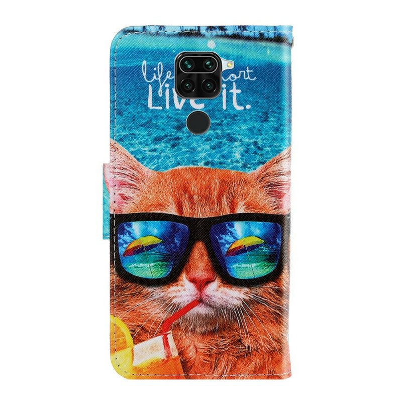 Custodia in pelle Xiaomi Redmi Note 9 Cat Live It Strappy