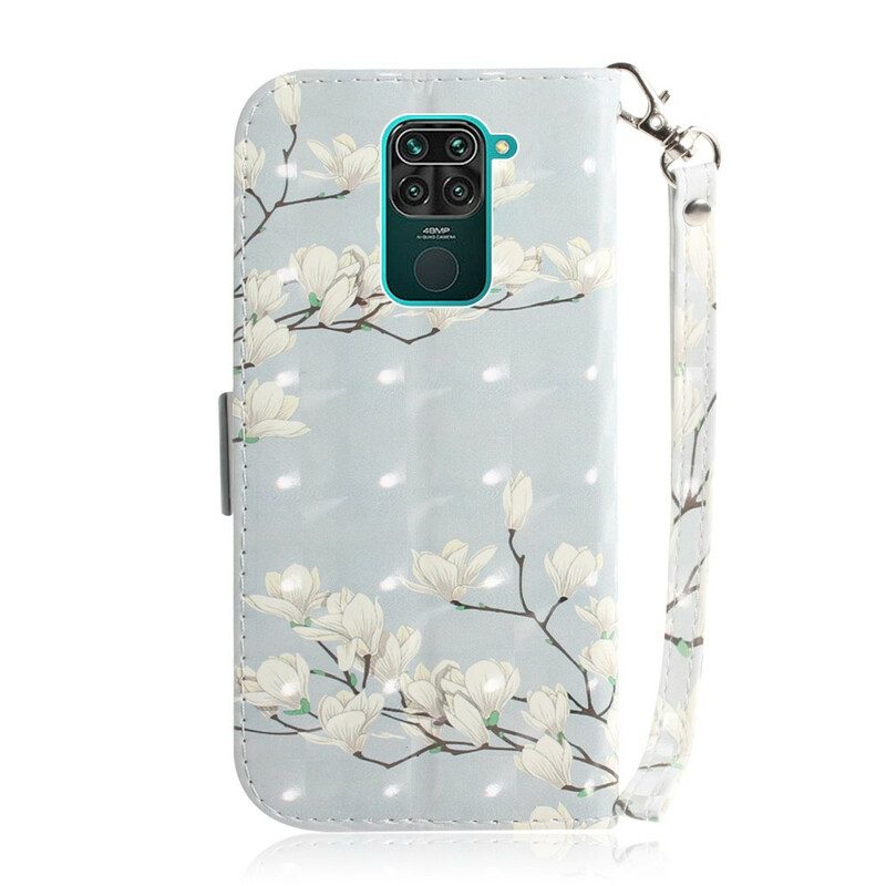 Custodia in pelle Xiaomi Redmi Note 9 Cinghia Fiore Albero