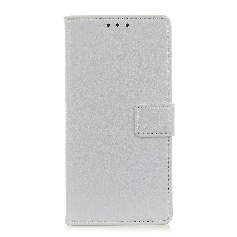 Custodia in pelle Xiaomi Redmi Note 9 Cuciture Litchi Effetto Pelle