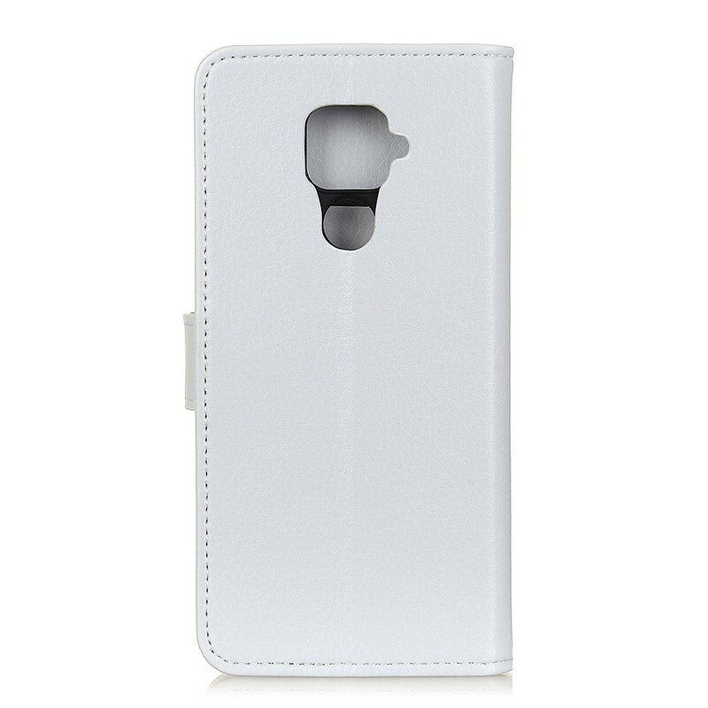 Custodia in pelle Xiaomi Redmi Note 9 Cuciture Litchi Effetto Pelle