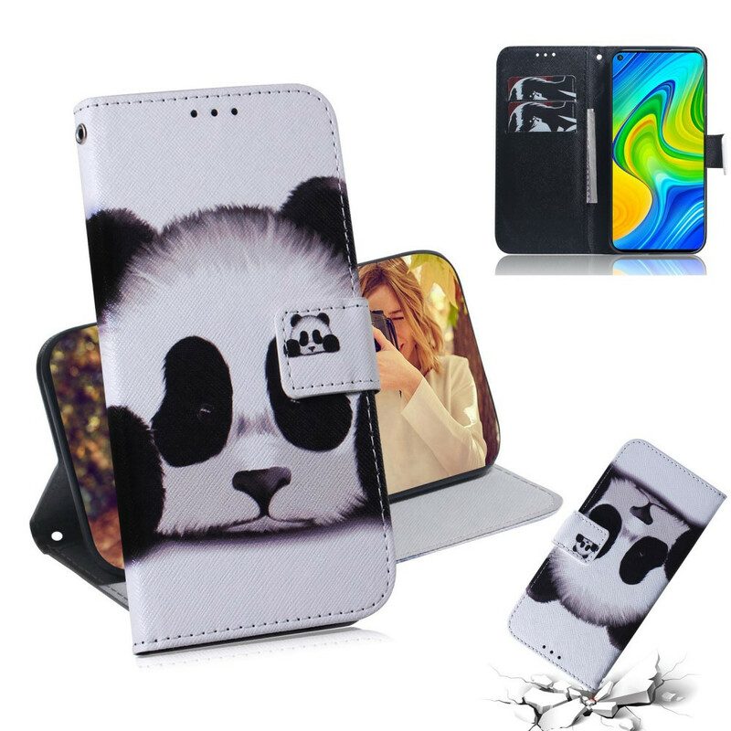 Custodia in pelle Xiaomi Redmi Note 9 Faccia Da Panda