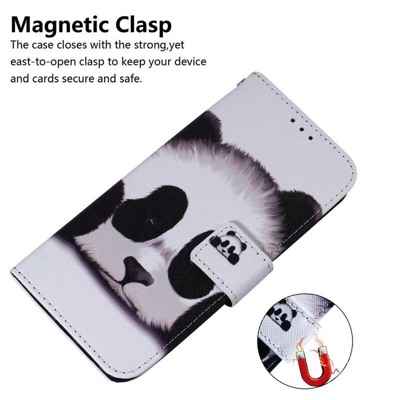 Custodia in pelle Xiaomi Redmi Note 9 Faccia Da Panda