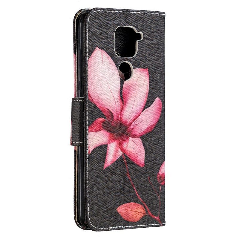 Custodia in pelle Xiaomi Redmi Note 9 Fiore Rosa