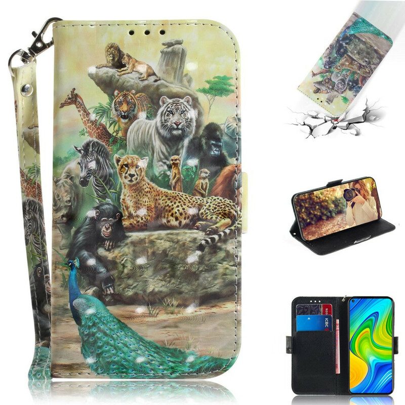 Custodia in pelle Xiaomi Redmi Note 9 Perizoma Safari Animali