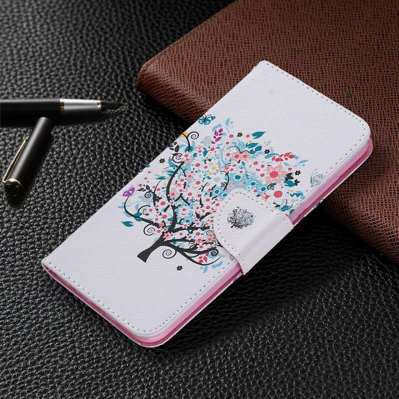 Folio Cover Xiaomi Redmi Note 9 Albero Fiorito