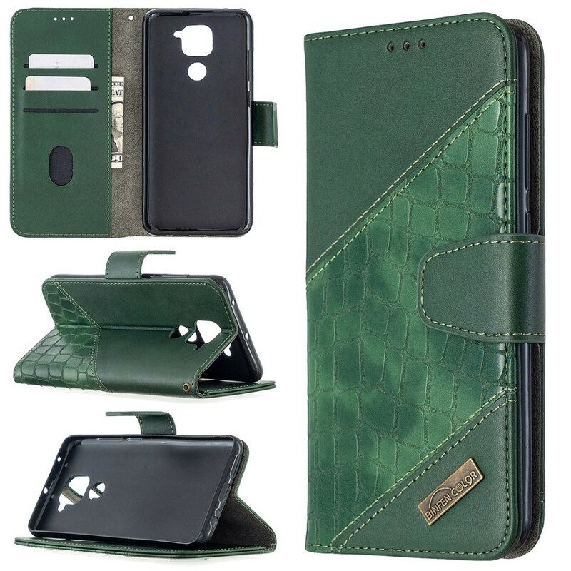 Folio Cover Xiaomi Redmi Note 9 Classico Effetto Pelle Di Coccodrillo