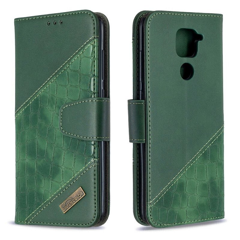 Folio Cover Xiaomi Redmi Note 9 Classico Effetto Pelle Di Coccodrillo