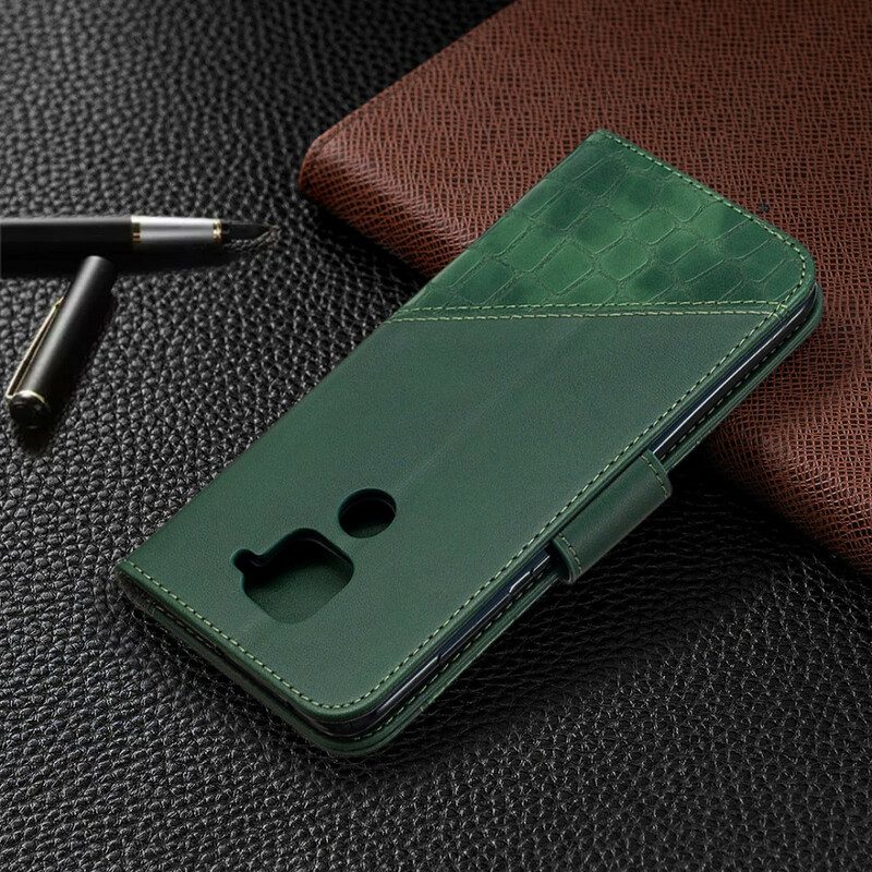 Folio Cover Xiaomi Redmi Note 9 Classico Effetto Pelle Di Coccodrillo