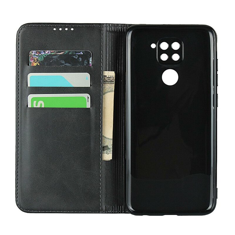 Folio Cover Xiaomi Redmi Note 9 Custodia in pelle Cuciture In Ecopelle Premium