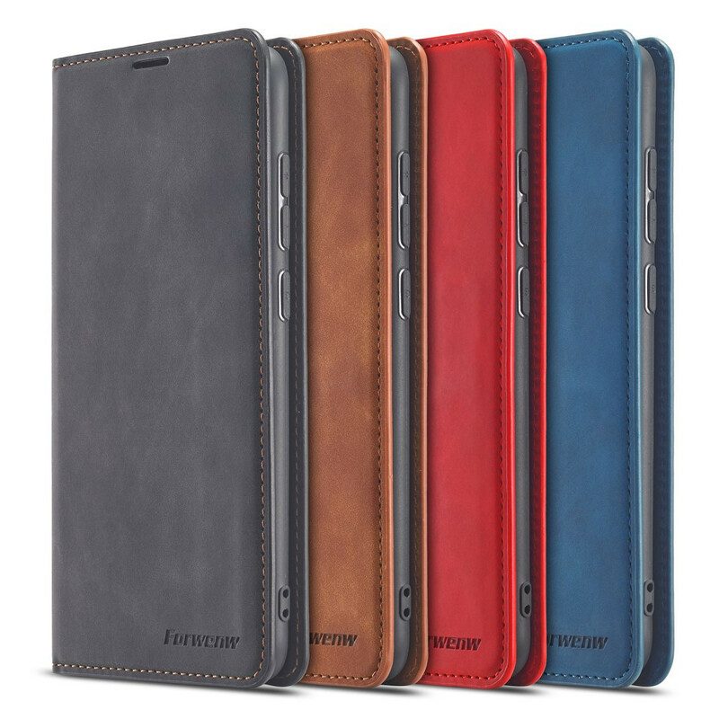 Folio Cover Xiaomi Redmi Note 9 Custodia in pelle Forwenw Effetto Pelle