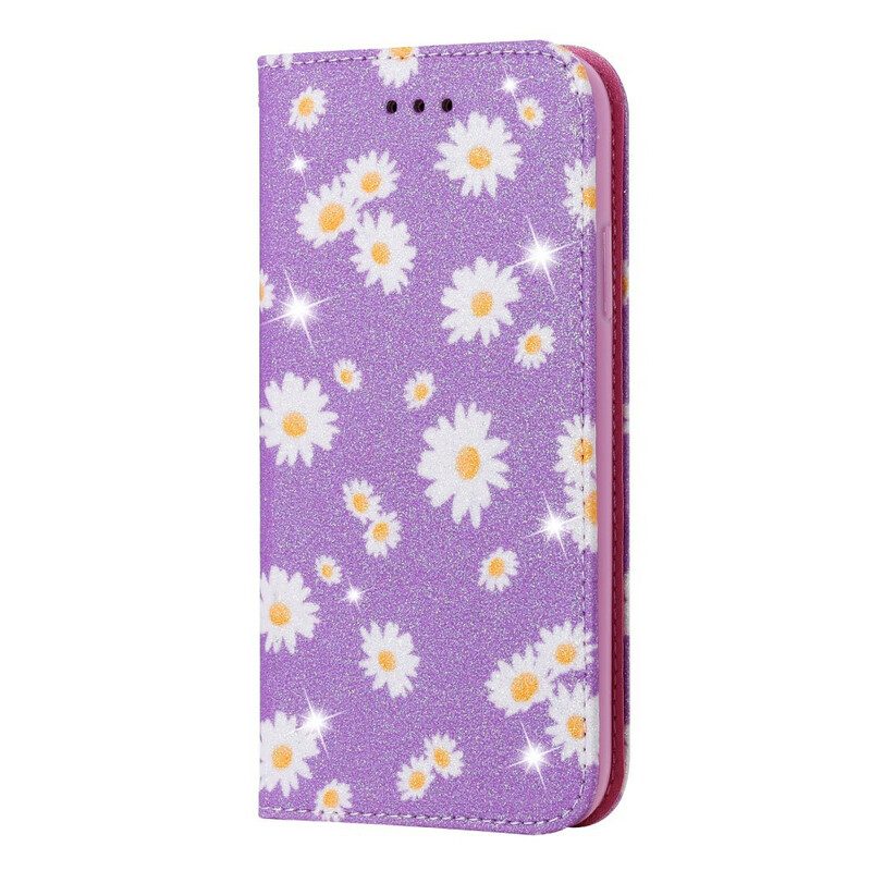 Folio Cover Xiaomi Redmi Note 9 Custodia in pelle Margherite