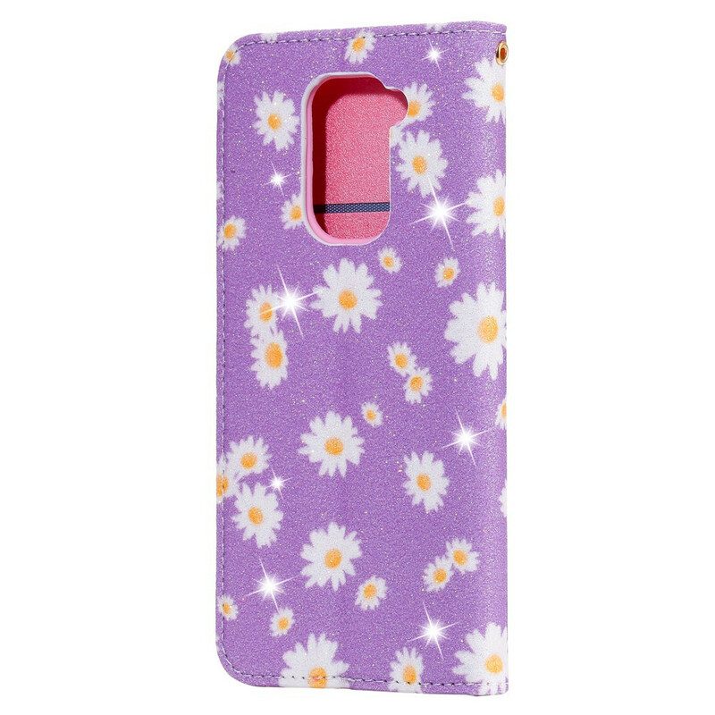 Folio Cover Xiaomi Redmi Note 9 Custodia in pelle Margherite