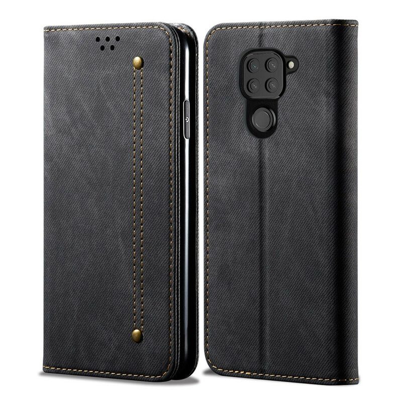 Folio Cover Xiaomi Redmi Note 9 Custodia in pelle Tessuto Denim