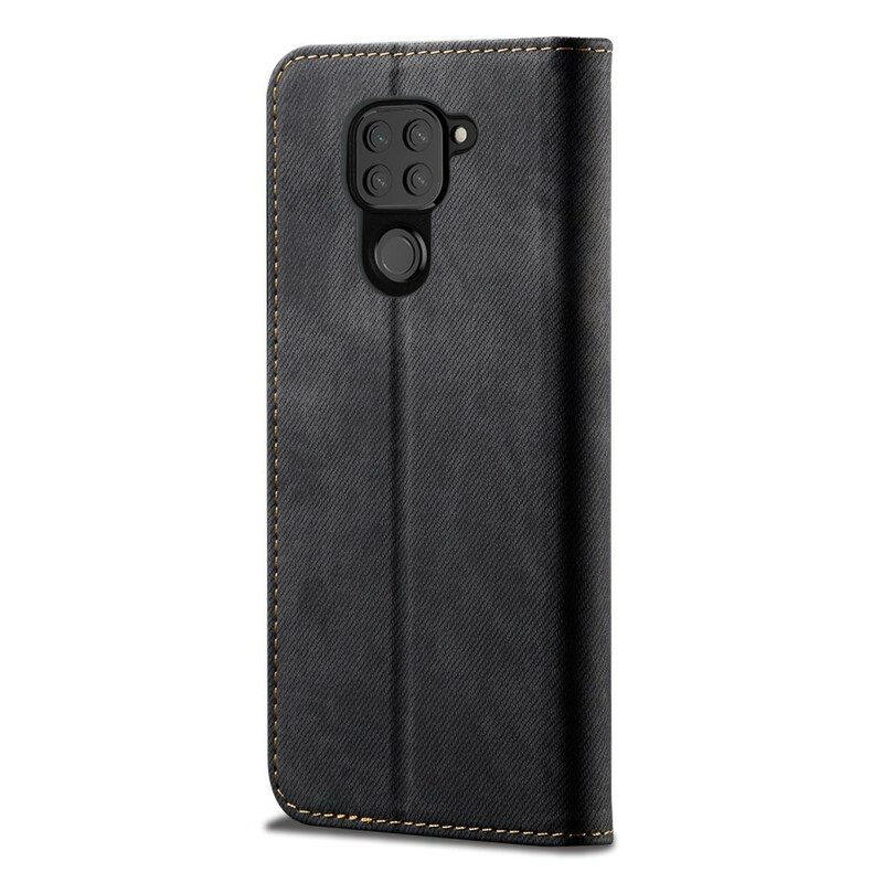 Folio Cover Xiaomi Redmi Note 9 Custodia in pelle Tessuto Denim