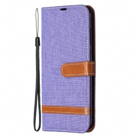 Folio Cover Xiaomi Redmi Note 9 Effetto Tessuto E Pelle