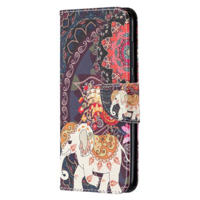 Folio Cover Xiaomi Redmi Note 9 Elefanti Indiani