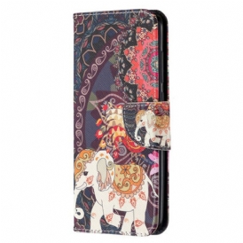 Folio Cover Xiaomi Redmi Note 9 Elefanti Indiani