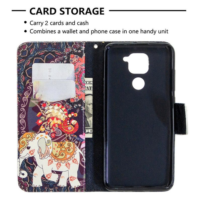 Folio Cover Xiaomi Redmi Note 9 Elefanti Indiani