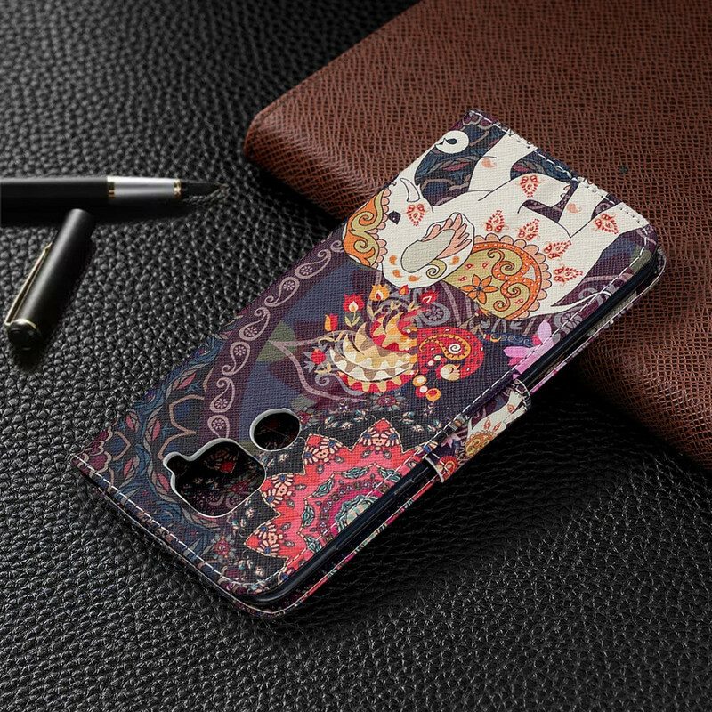 Folio Cover Xiaomi Redmi Note 9 Elefanti Indiani