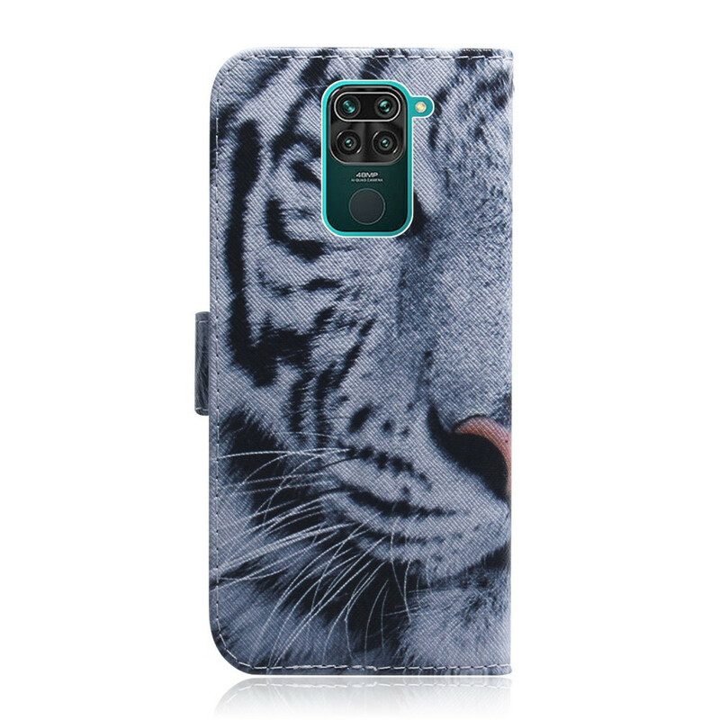 Folio Cover Xiaomi Redmi Note 9 Faccia Da Tigre