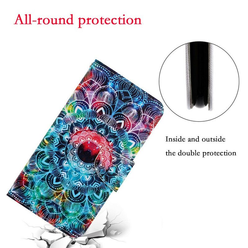 Folio Cover Xiaomi Redmi Note 9 Mandala Con Spalline Vistose