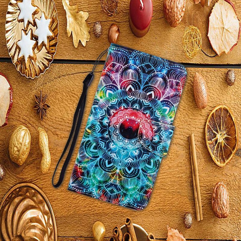 Folio Cover Xiaomi Redmi Note 9 Mandala Con Spalline Vistose