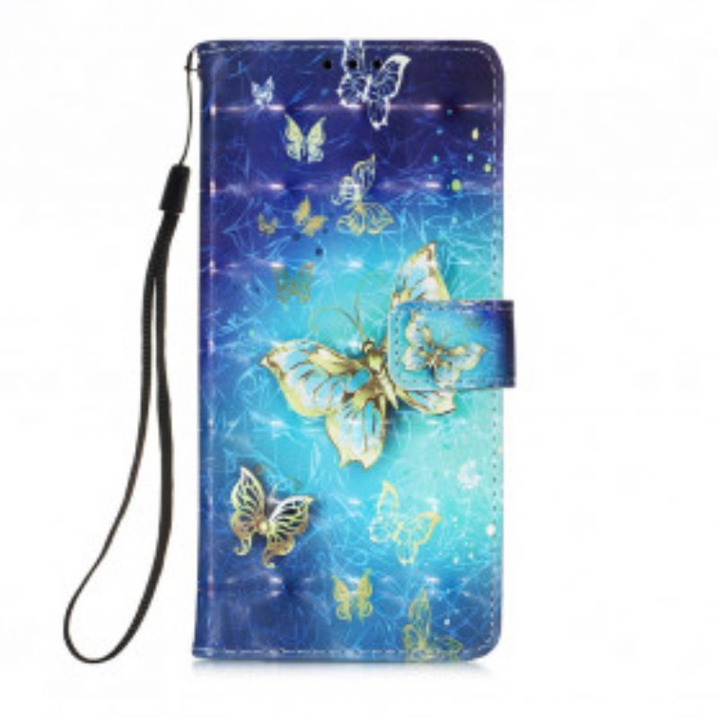 Folio Cover Poco F3 Farfalle Dorate