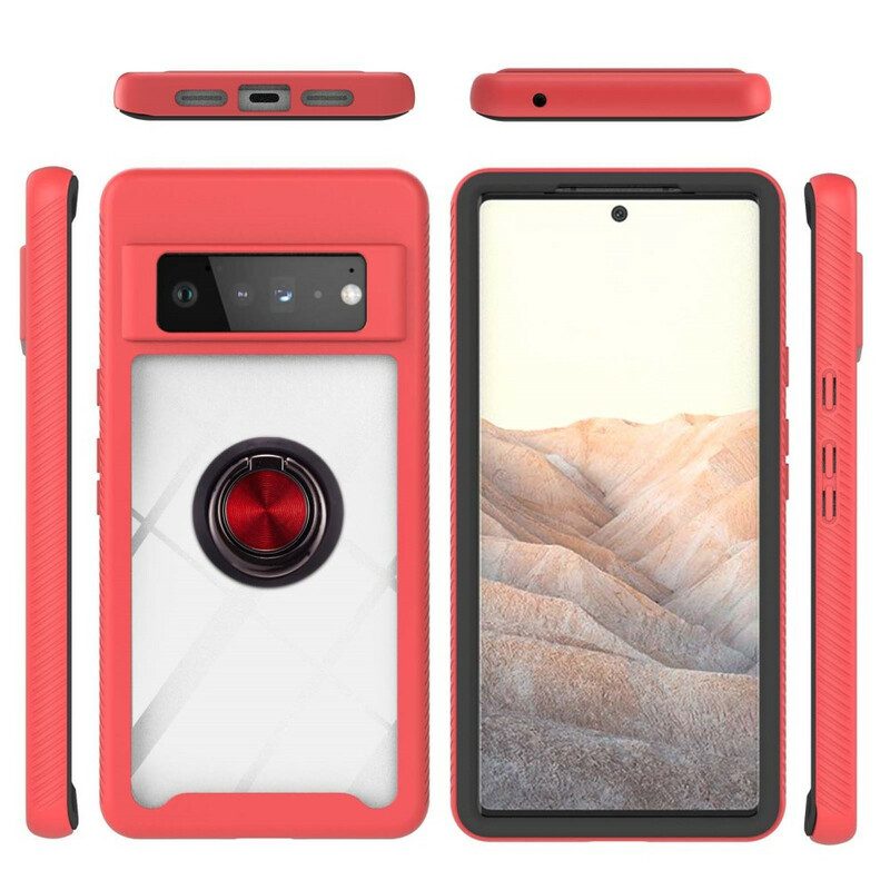 Cover Google Pixel 6 Pro Bordi Smussati Ibridi Con Anello