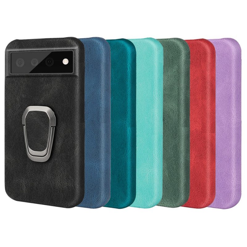 Cover Google Pixel 6 Pro Supporto Anello Elegance Effetto Pelle Nuovi Colori