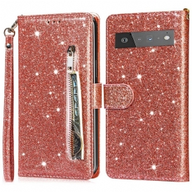 Custodia A Portafoglio Google Pixel 6 Pro Portamonete Glitterato